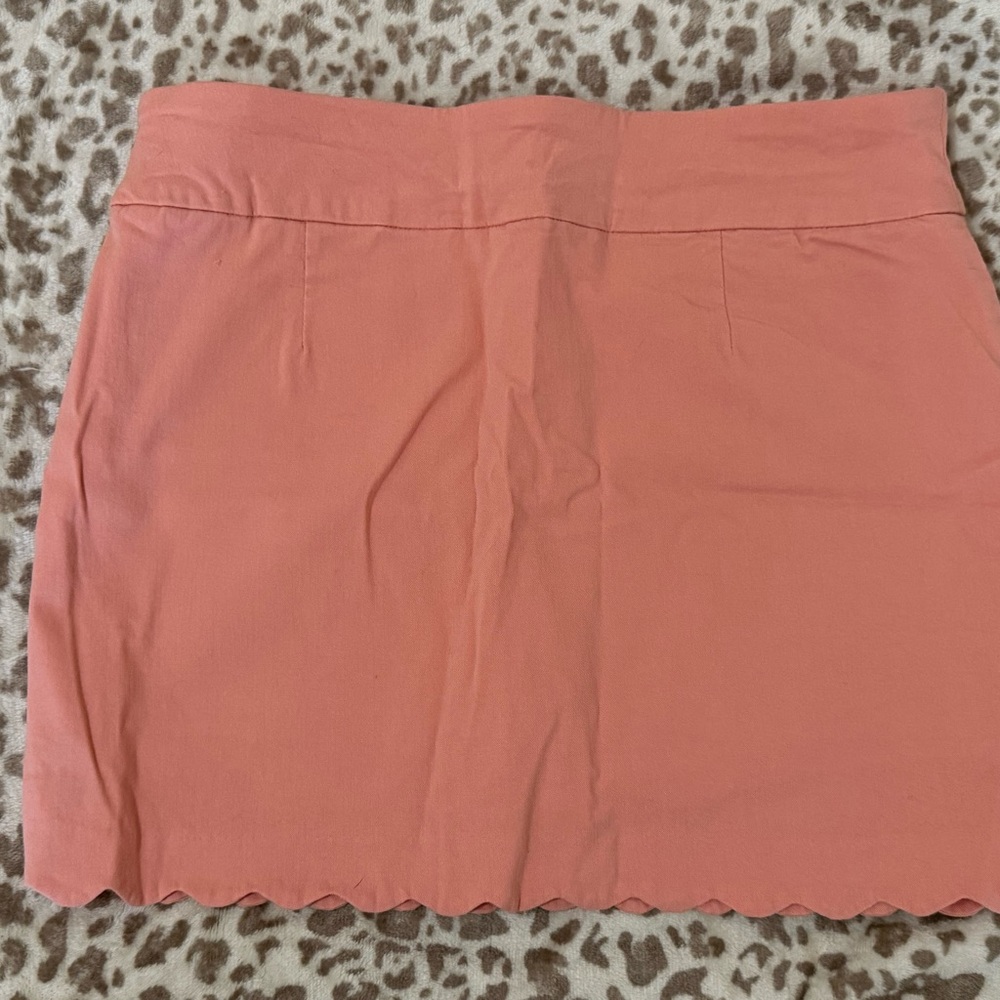 Coral Scalloped Hem Skirt